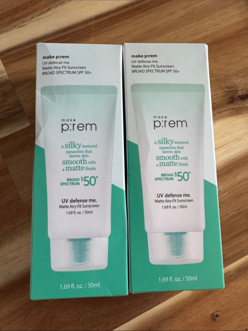 Make P:rem UV Defense Me Matte Airy Fit Mineral Sunscreen NIB Lot of 2x 50ml